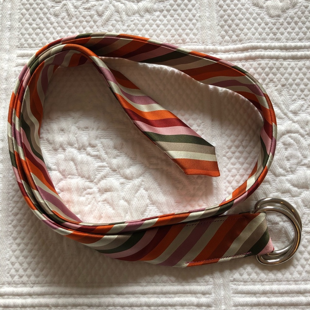 J.Crew D-Ring 100% Silk Tie Belt